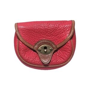 Vintage DOONEY & BOURKE Red Leather Cavalry Mini Crossbody Flap Bag USA MADE